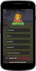 Mega Moolah mobile screenshot manu